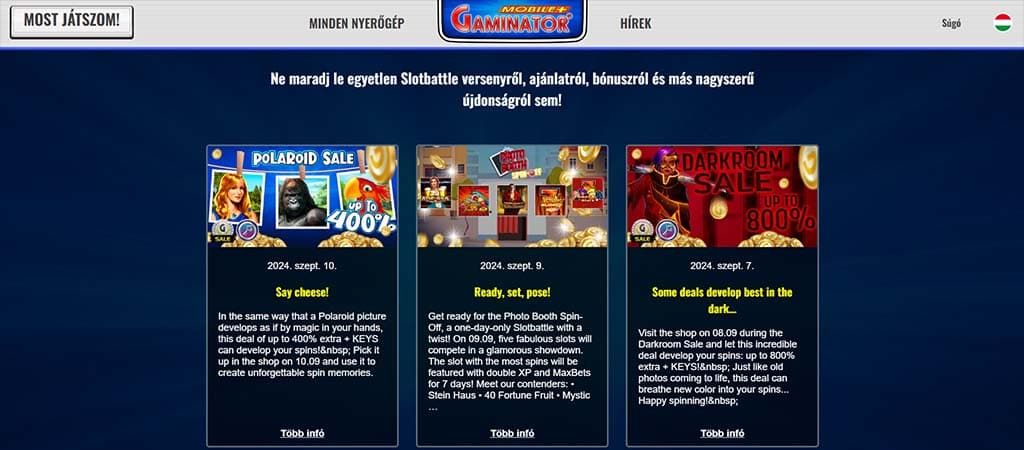 Gaminator promóciós hírek és ajánlatok: Polaroid Sale, Darkroom Deal.