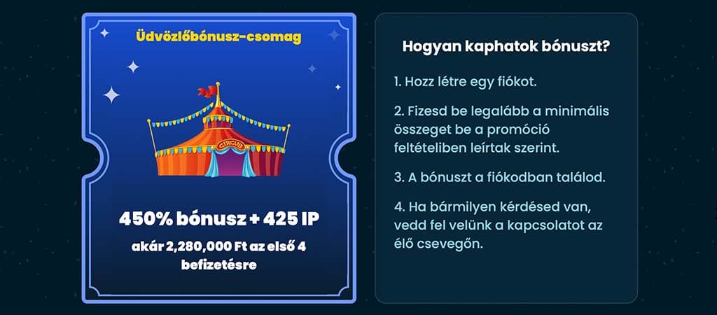 Rollino kaszinó üdvözlő bónusz 450% + 425 ingyen pörgetés az első 4 befizetésre, instrukciók a bónusz megszerzéséhez.