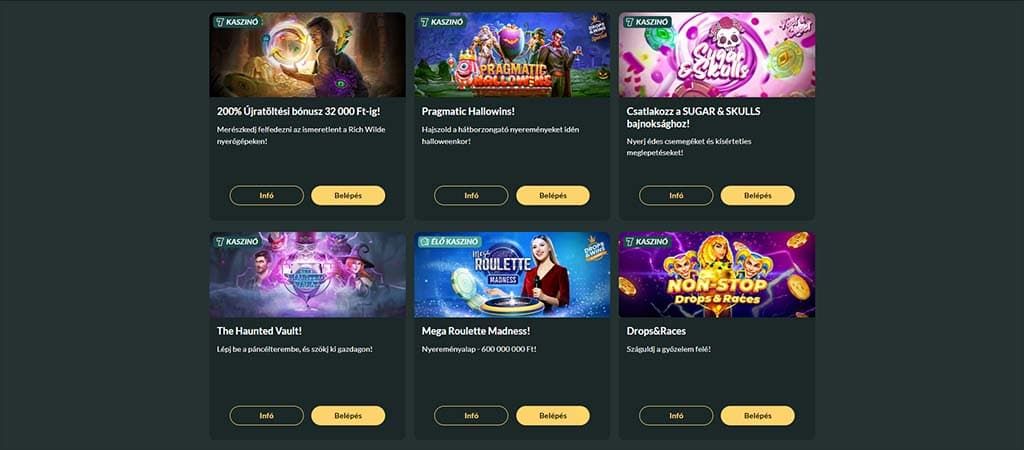 Lemon Casino bónuszok oldala, különféle ajánlatokkal, például újratöltési bónusz, Halloween események és élő rulett játékok.