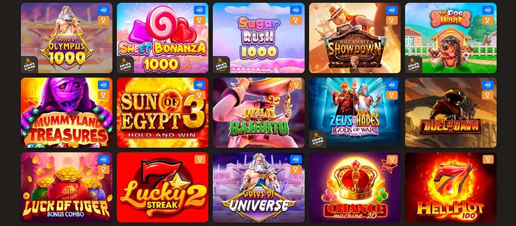 Népszerű online nyerőgépek a Sol Casino-n: Sweet Bonanza, Gates of Olympus, The Dog House és még sok más játék.