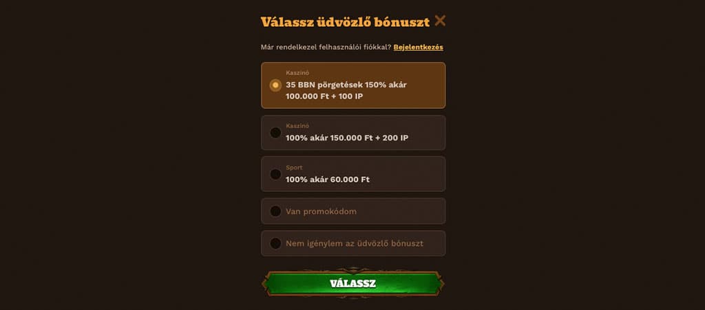 Fat Pirate Casino üdvözlő bónusz választás – 150% BBN pörgetések vagy 100% bónusz akár 150.000 Ft-ig.