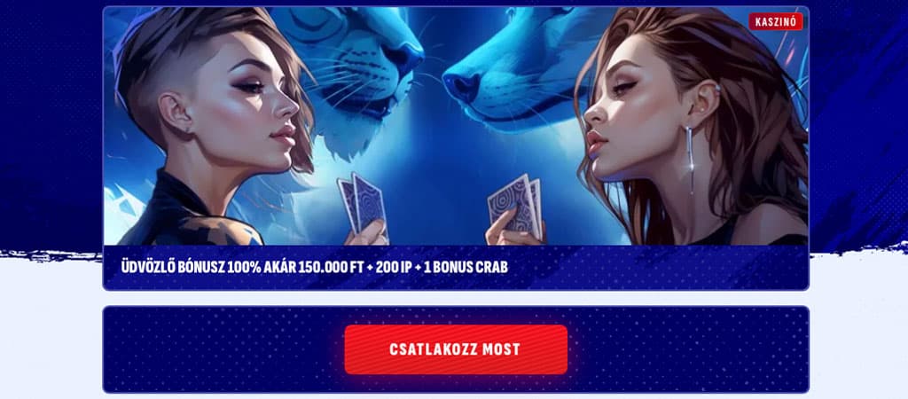 BankonBet Casino üdvözlő bónusz – 100% akár 150.000 Ft + 200 IP + 1 Bonus Crab.