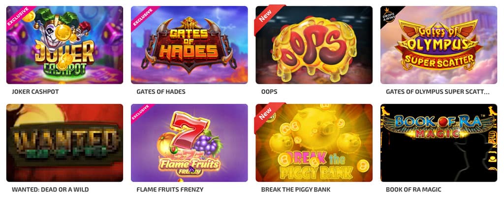 BoaBoa Casino nyerőgépes játékok – Joker Cashpot, Gates of Hades, Oops, Book of Ra Magic és más népszerű online nyerőgépek.