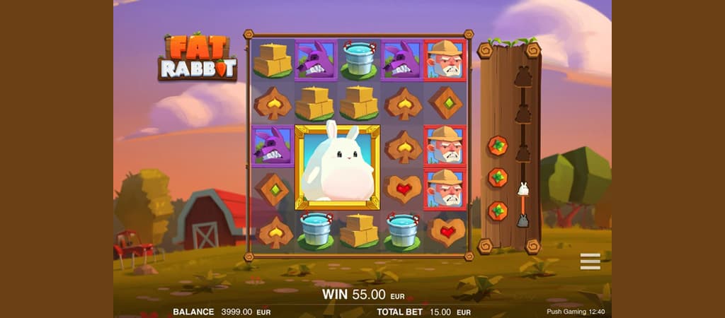 Fat Rabbit farmos online nyerőgép nyuszikkal, szívekkel és ingyen pörgetésekkel a bónuszok begyűjtéséhez.