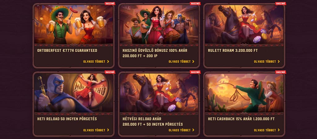 heti cashback, roulette, üdvözlő ajánlatok