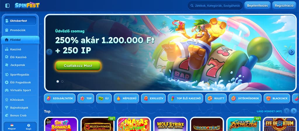 Fedezd fel a legtutibb játékok kincsesszigetét, ahol az üdözlő csomag 1200000ft a spinfest online casinoban.