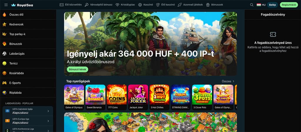 A RoyalSea Casino rengeteg bónusszal, és slotal vár téged.