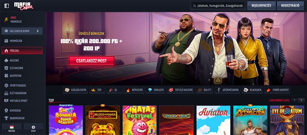 Mafia Casino, ahol a top játékszolgáltatókat találod és azoknak a top slotjait.