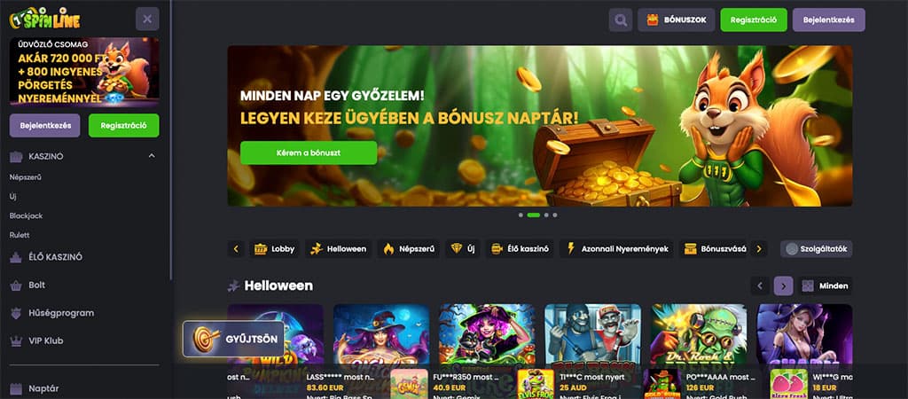 Spinline Casino, online casino, bónuszok