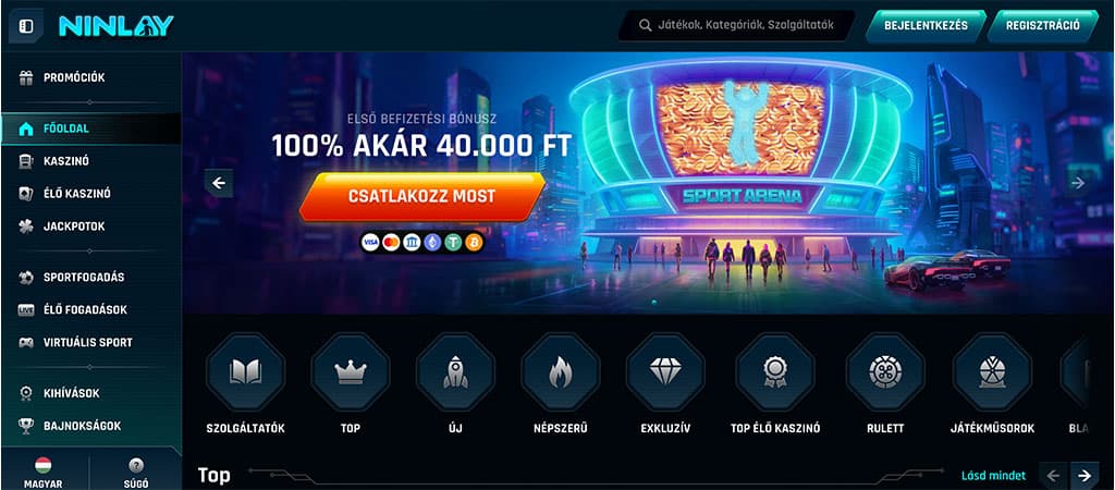 Ninlay Casino, Ahol az igazán nagy nyeremények várnak.