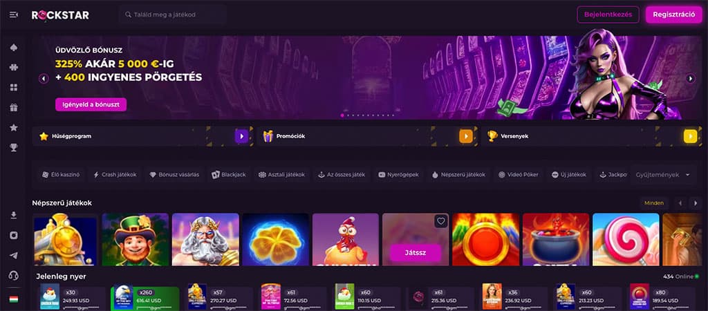 Rockstar Casino, bónuszok és játékok igazi sztároknak .