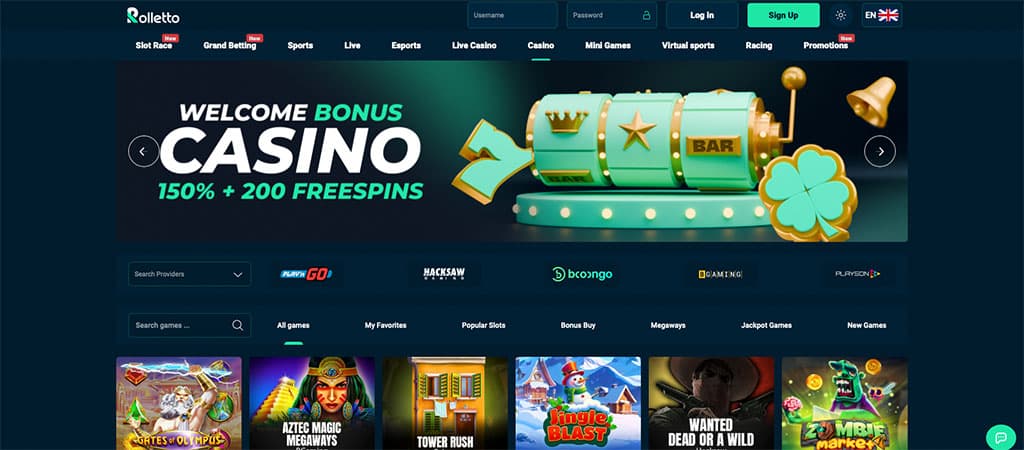 A Rolletto Casino kivételes ajánlatai és minőségi játékai