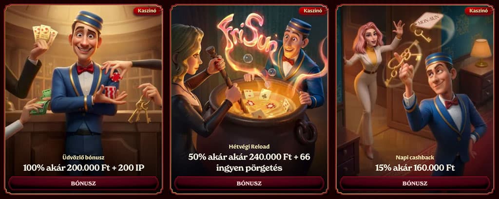 Változatos bónuszok és promóciók a Casoola Casino kínálatában.
