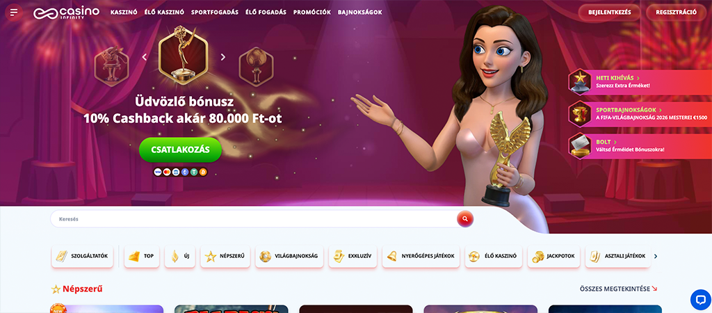 Ismerkedj meg a Casino Infinity nyújtotta végtelen lehetőségekkel.