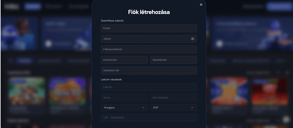 Villámgyors regisztráció a Miki Casino weboldalán.