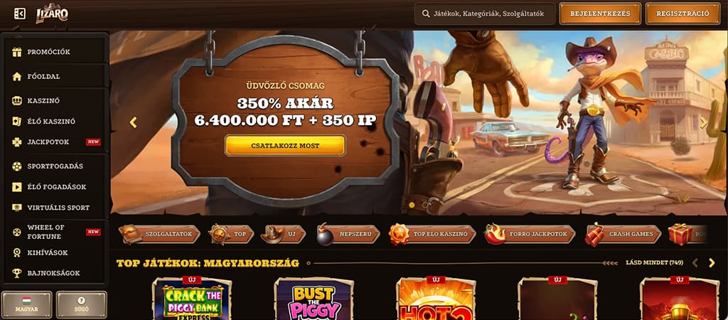Lizaro Casino egy új és különleges bónuszokat tartalmazó online casino.