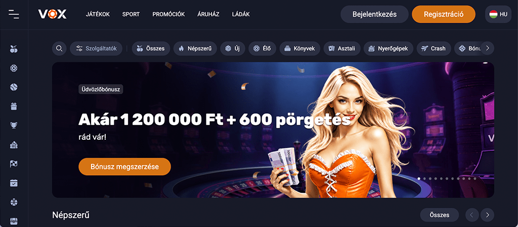 Vox Casino, ahol megszólal a szerencse.
