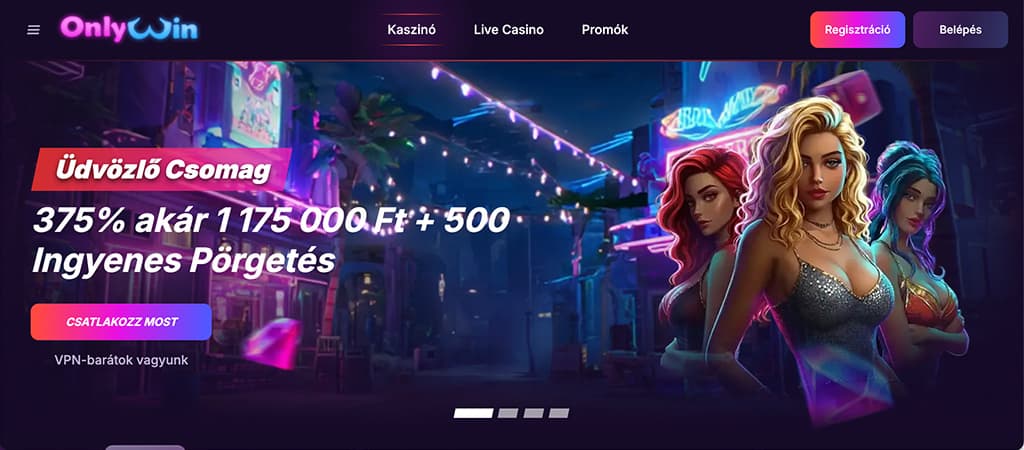 Onlywin Casino, bónuszok, játékok és nyeremények.