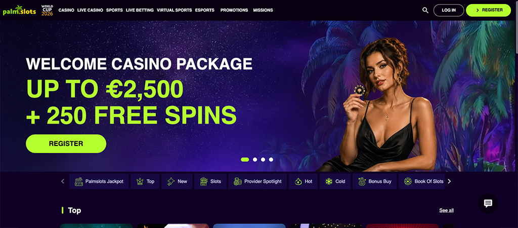 Palmslots Casino ismerd meg a bónuszokat és játékokat.
