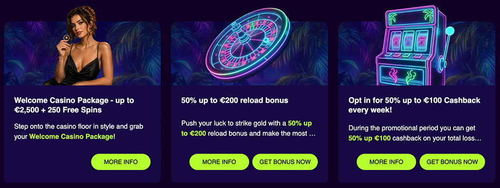 Elérhető bónuszok, promóciók és VIP-program.