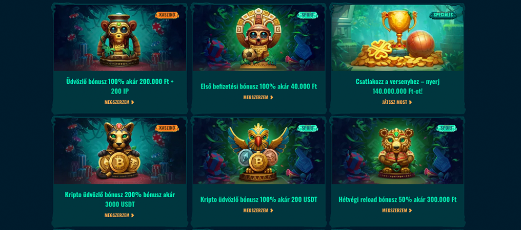 kripto üdvözlő sport bónusz az online kaszinóban.