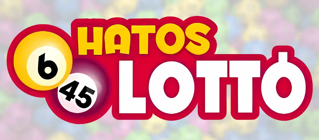 Hatoslottó logó, sárga és fehér golyók piros háttéren, magyar lottójáték jelképe.